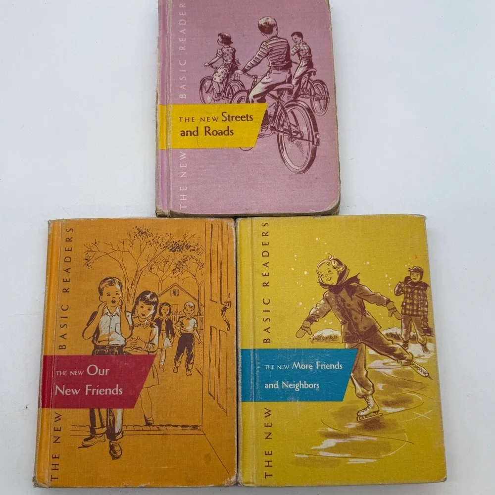 Vintage 1950s Scott Foresman The New Basic Readers Hardcover Books Set of 3
